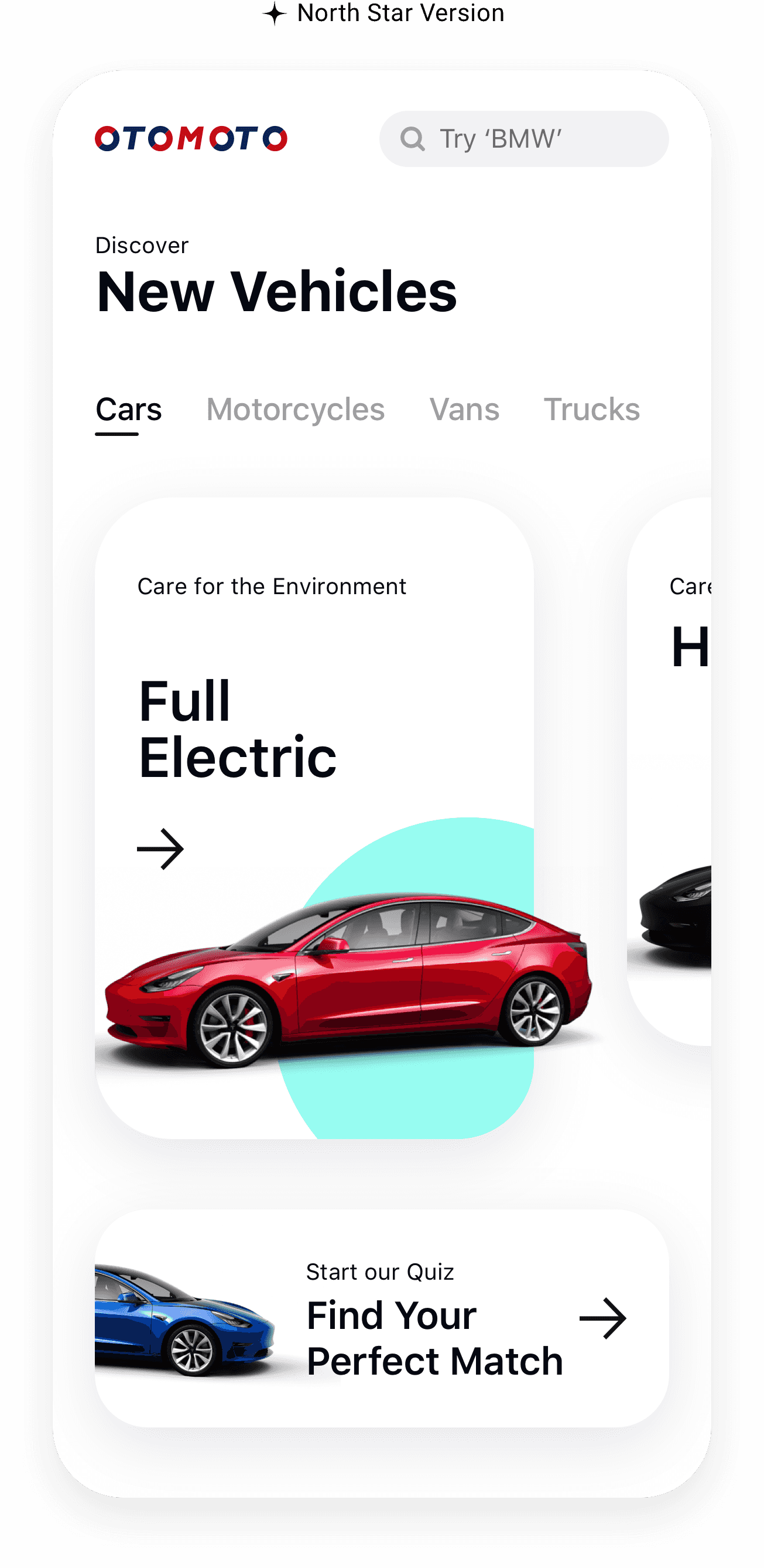 UX/UI Design concept for car search mobile application